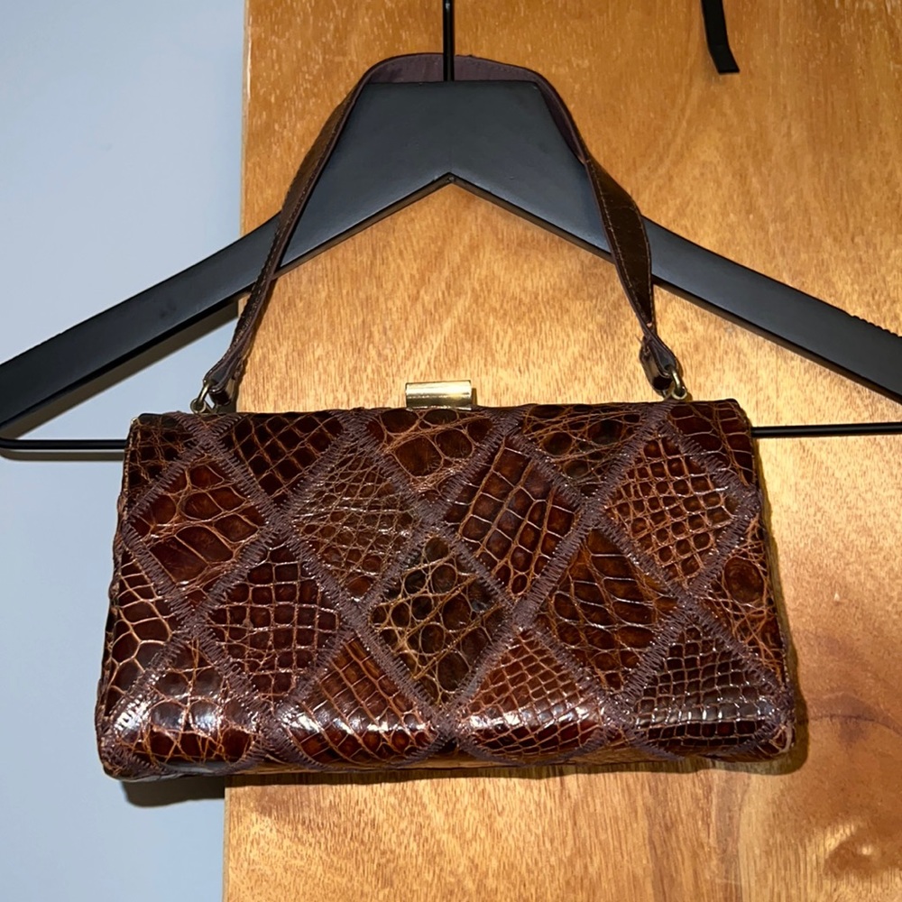 Vintage Brown Tote/ Mini Purse